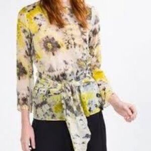 Zara Vintage Y2K Women's Tie-Dye Long Sleeve Sheer Top